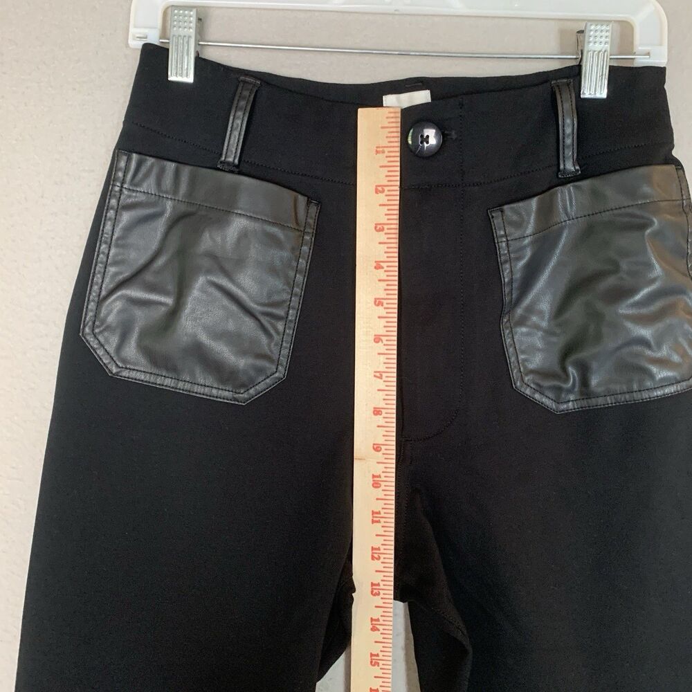 Maeve By Anthropologie The Colette Pants Women 30 Black Cropped Wide Leg Career - Picture 8 of 9